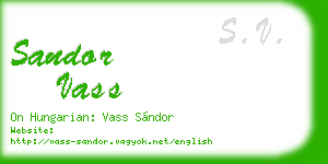 sandor vass business card