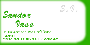 sandor vass business card